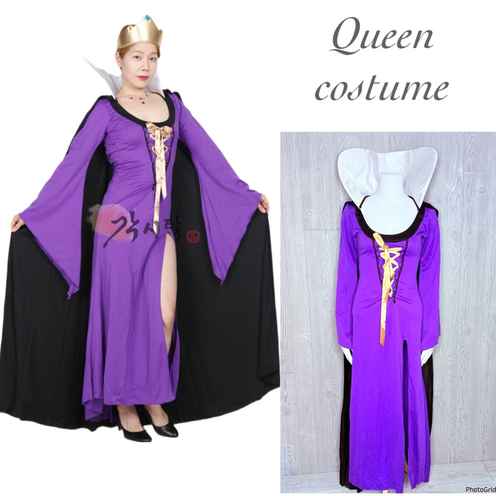 Evil queen princess dress Halloween costume cosplay size small with cape